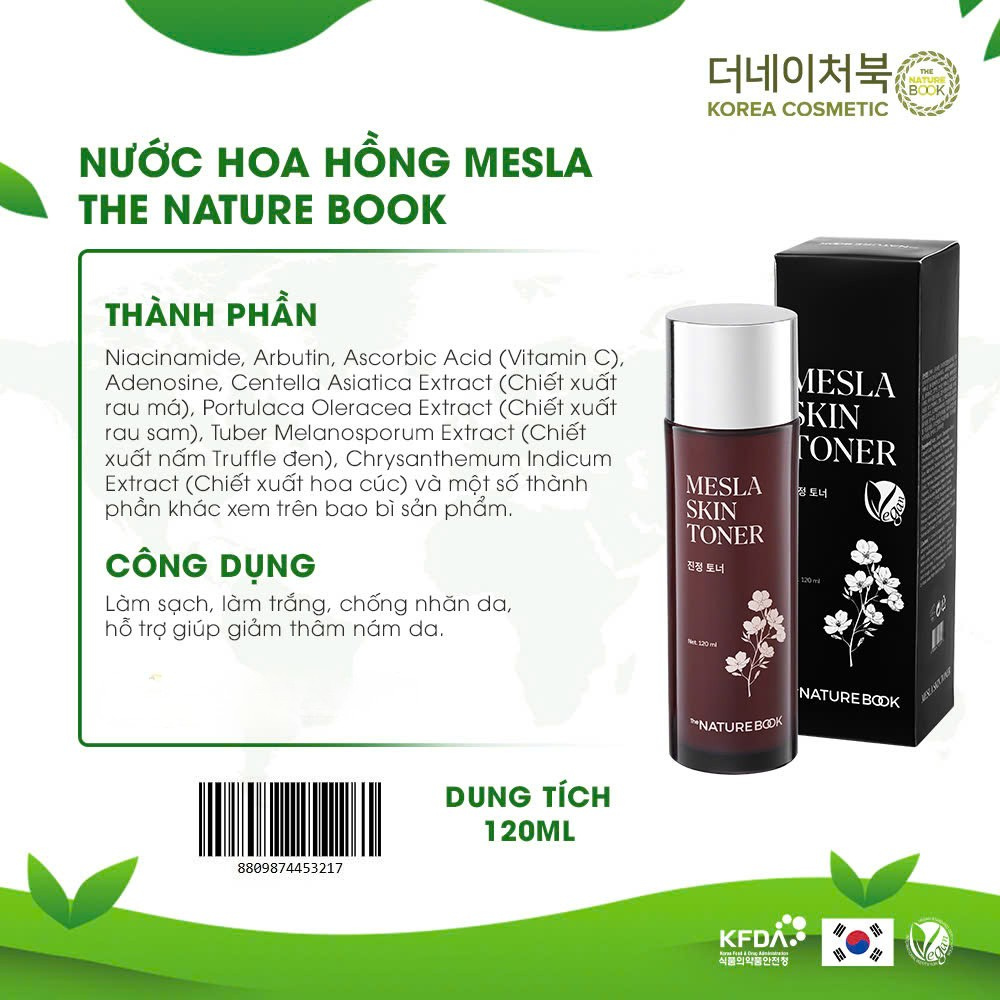 "Nước Hoa Hồng Mesla The Nature Book 120ml