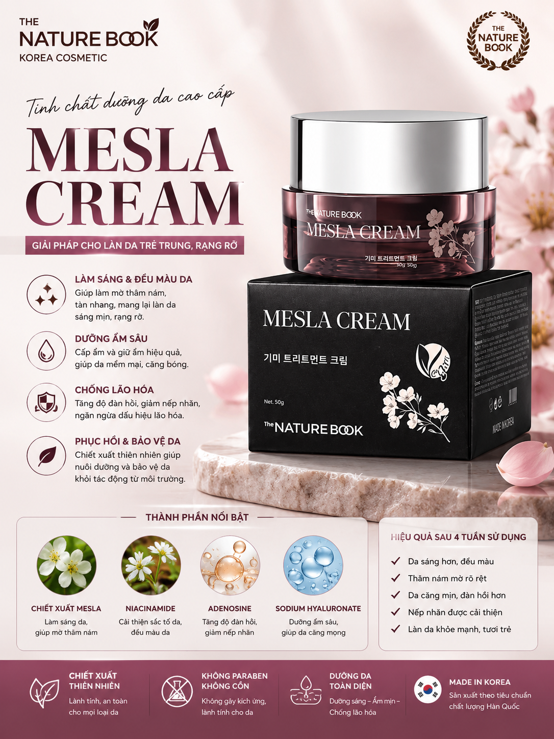 Kem Dưỡng Ẩm Mesla The Nature Book 50g