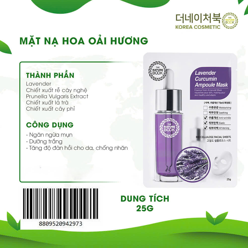 Mặt Nạ Hoa Oải Hương Curcumin 10 miếng x25g